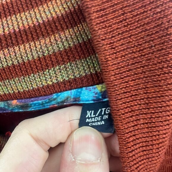 Robert Graham Burnt Orange 100% Wool Quarter Zip Sweater Men's XL - Picture 4 of 6